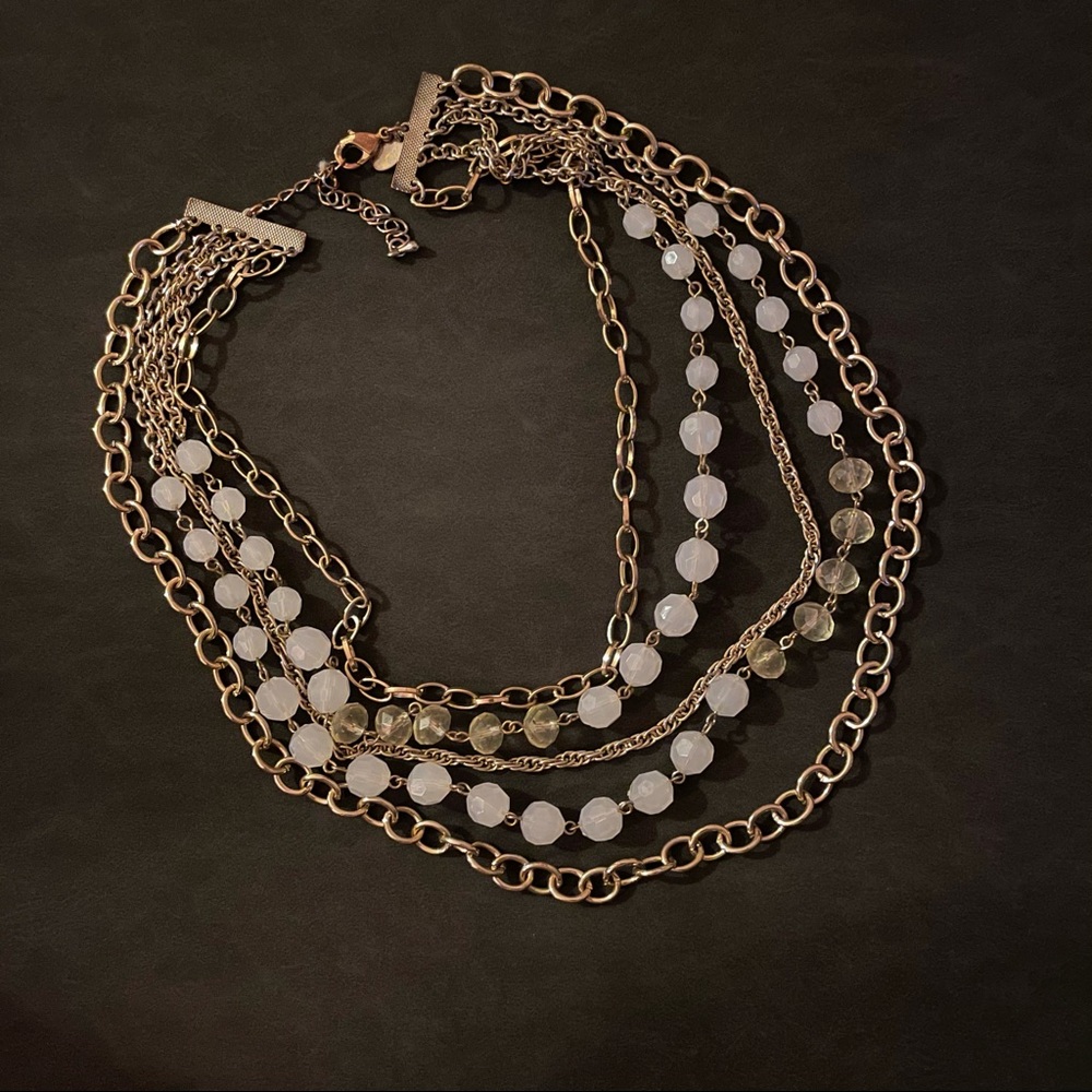 Multi Gold Chain & Bead Necklace